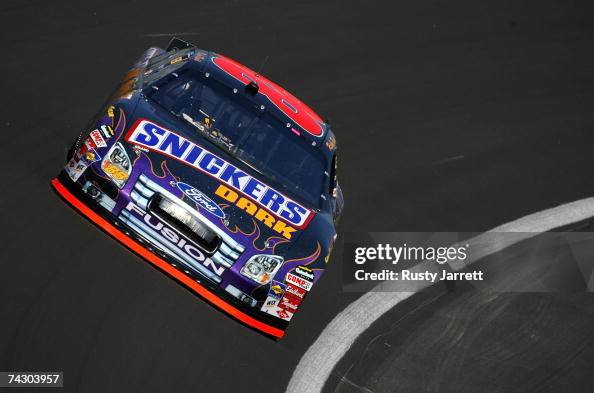 Snickers Dark Car Ricky Rudd Ricky Rudd, driver of the Snickers Dark Ford, drives during practice ...