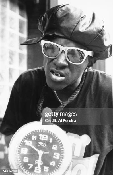 Flavor Flav of rap group "Public Enemy" poses for a portrait session in circa 1988 in New York, New York.