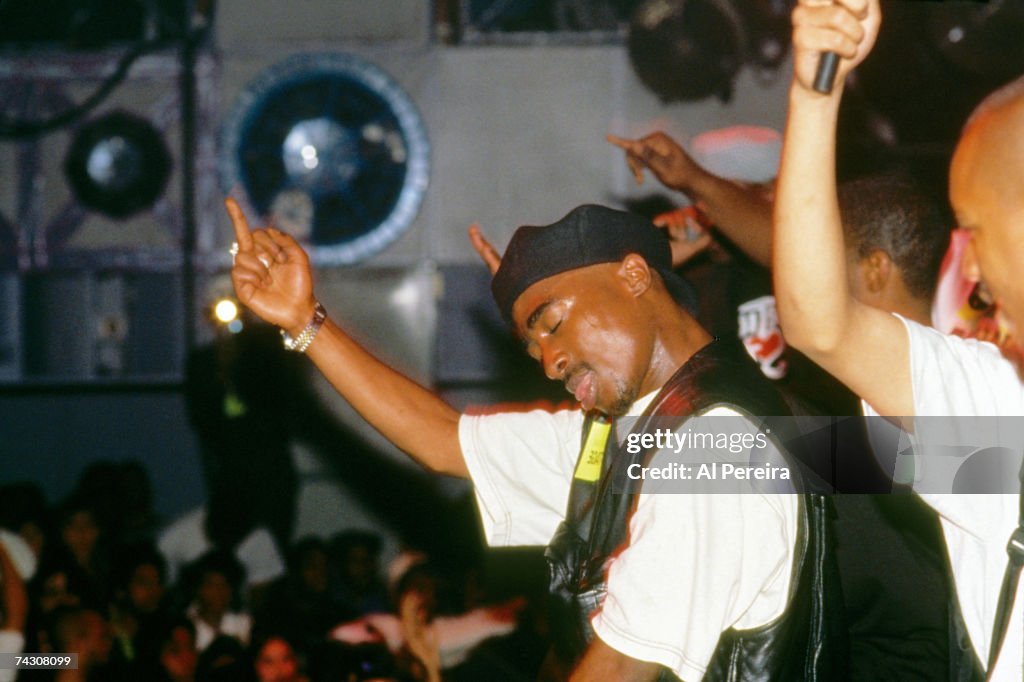 Rapper Tupac Shakur Performs Onstage At The Palladium On July 23 rapper-tupac-shakur-performs-onstage-at-the-palladium-on-july-23