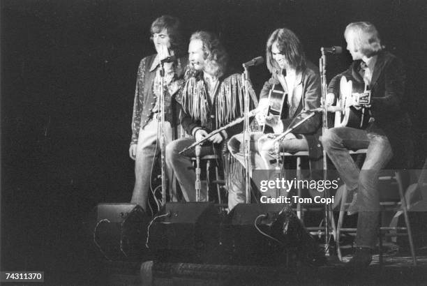 Crosby, Stills, Nash & Young perform at Olympia Stadium on June 12, 1970 in Detroit, Michigan. Photo by Tom Copi/Michael Ochs Archives/Getty Images)
