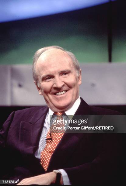 John F. Welch Jr., General Electric Chairman, attends the announcement of NBC and Microsoft joint venture December 14, 1995 in New York City. They...