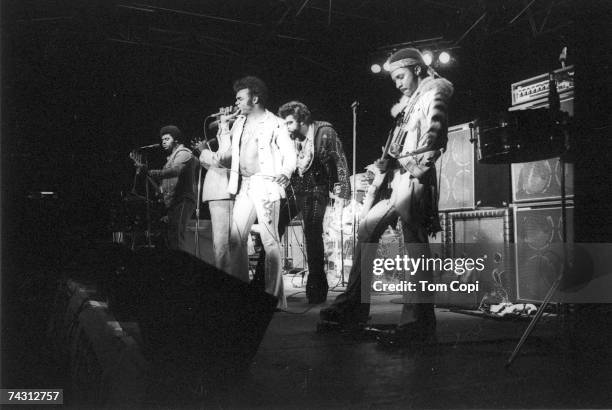 The Isley Brothers perform at the Cool Jazz Fest in May 1981 at The Oakland Coliseum in Oakland, California.