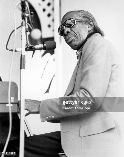 Pianist Professor Longhair performs at the Monterey Jazz festival in 1977 in Monterey, California.
