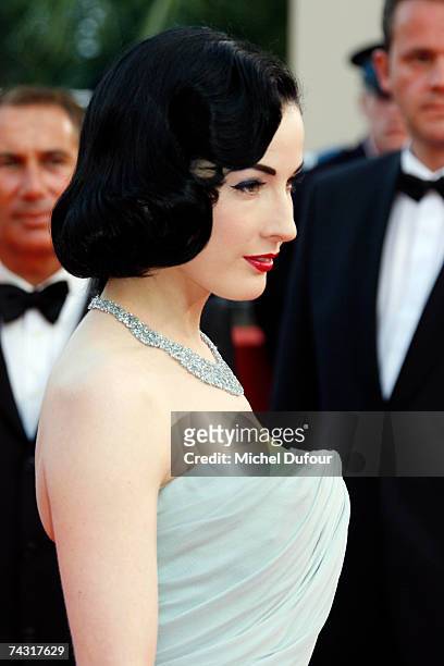 Dita von Teese attends the screening of ''Ocean's 13'' on May 24, 2007 in Cannes France.