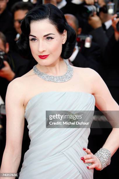 Dita von Teese attends the screening of ''Ocean's 13'' on May 24, 2007 in Cannes France.