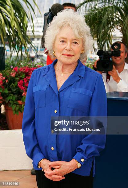 Journalist Claude Sarraute attends the photocall to promote the film 'Une Vieille Maitresse' at the Palais des Festivals during the 60th...