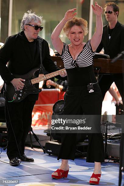 Singer Deborah Harry and guitarist Chris Stein of Blondie performs on the NBC "Today" Show summer concert series in Rockefeller Center on May 25,...