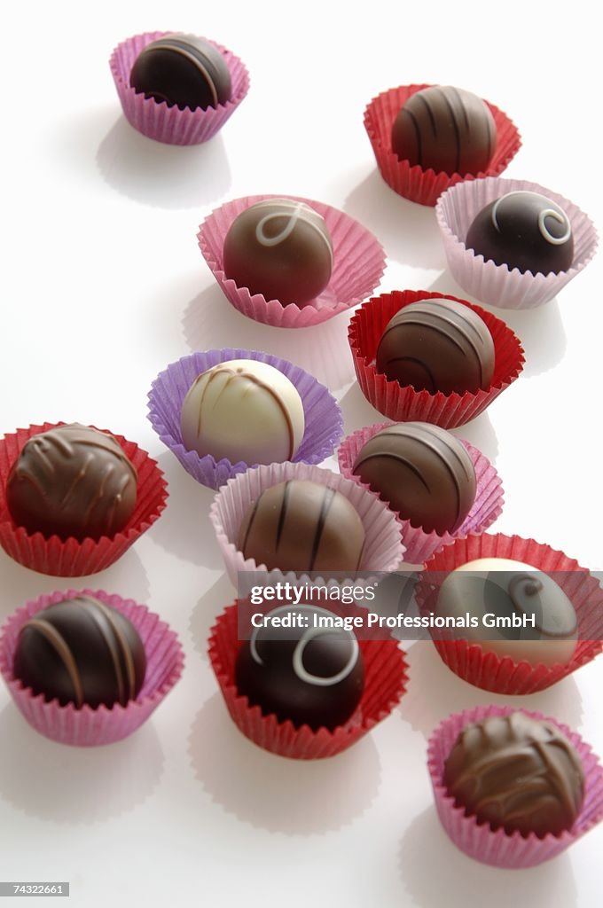 Chocolates in paper cases