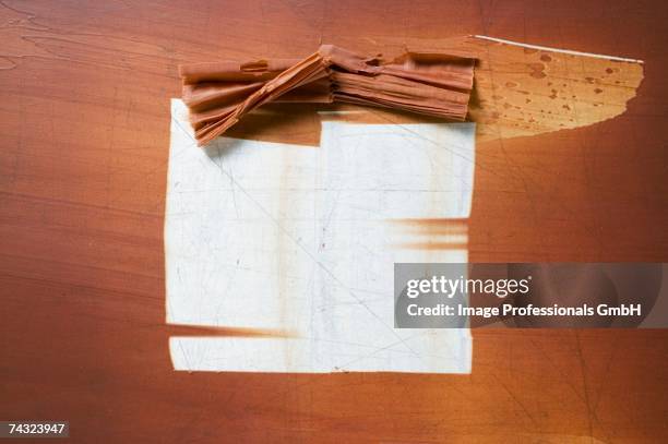 making chocolate curls - chocolate chunks top view stock pictures, royalty-free photos & images