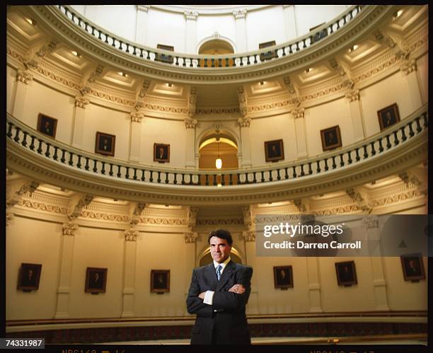 Governor Rick Perry poses for a portrait on August 19, 2004 at the Texas State Capitol in Austin, Texas.