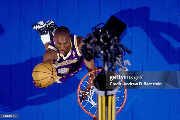 Kobe Bryant of the Western Conference attempts a layup against the Eastern Conference during the 1997 Rookie Game played February 8, 1997 at the Gund...