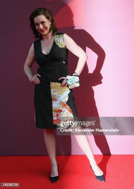 Actress Aglaia Szyszkowitz arrives for the 'Blaue Panther' Bavarian Television Award 2007 Ceremony at the Prinzregenten Theater on May 25, 2007 in...