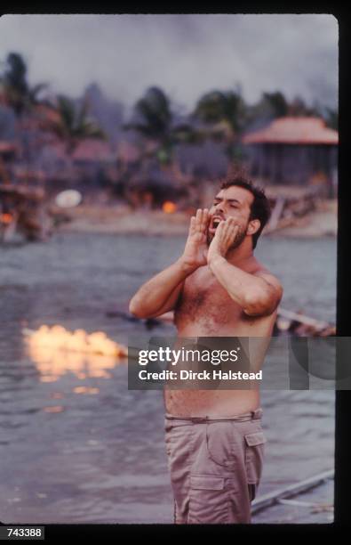 Director Francis Ford Coppola yells an order April 28, 1976 during the filming of 'Apocalypse Now' in the Philippines. The film is based on the novel...