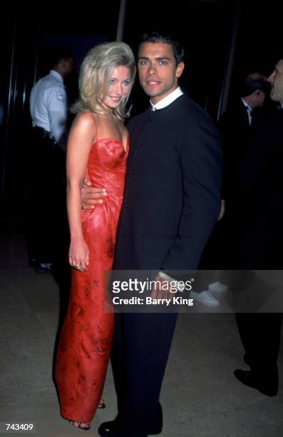 Actress Kelly Ripa, with actor Mark Consuelos arrive at the Soap Opera Digest Awards in Los Angeles, CA, February 14, 1996.