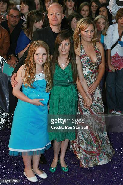 Lorna Fitzgerald, Madeline Duggan, Jo Joyner and Jake Wood arrive at the British Soap Awards 2007 at the BBC Television Centre on May 26, 2007 in...