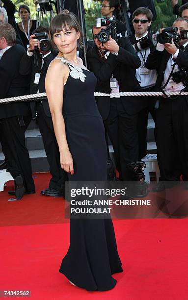French actress Sophie Duez poses 27 May 2007 upon arriving at the Festival Palace in Cannes, southern France, to attend the Closing ceremony of the...