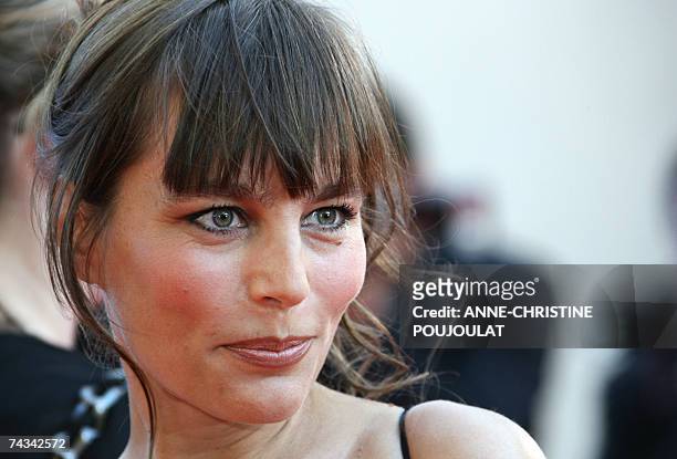 French actress Sophie Duez poses 27 May 2007 upon arriving at the Festival Palace in Cannes, southern France, to attend the Closing ceremony of the...