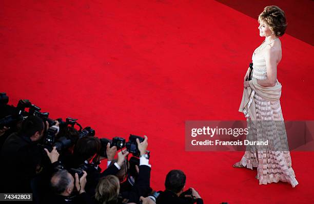 Actress Jane Fonda attends the 60th International Cannes Film Festival closing ceremony and "L'Age des Tenebres" arrivals at the Palais des Festivals...