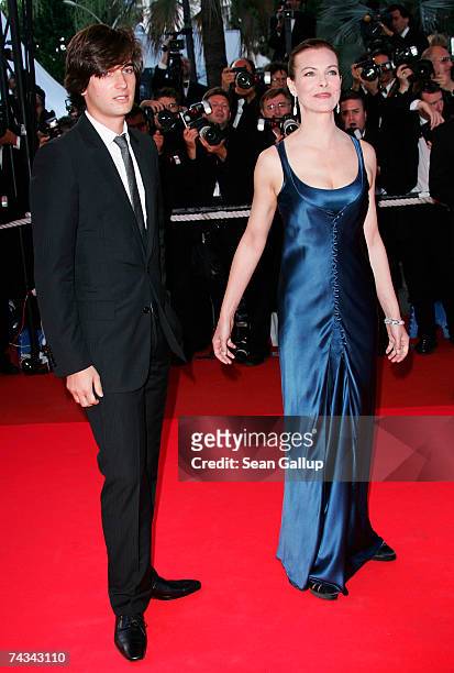 Actress Carole Bouquet and her son Dimitri Rassam attend the 60th International Cannes Film Festival closing ceremony and "L'Age des Tenebres"...