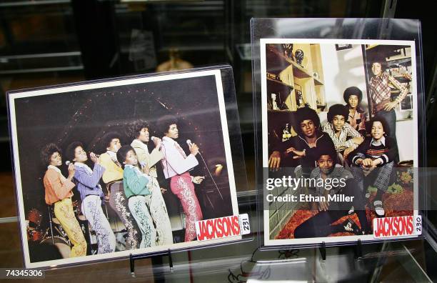 Photograph of all six Jackson brothers performing on stage and an early 1970s photograph of them at home are on display at The Joint music venue...