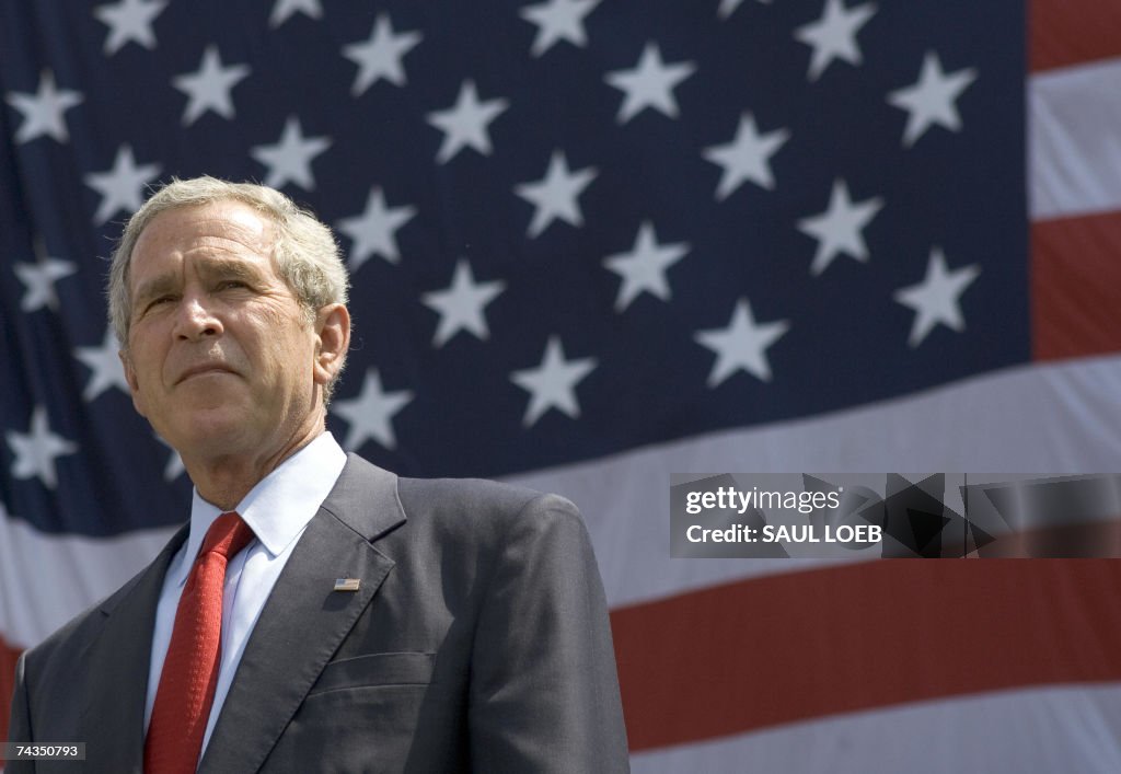 US President George W. Bush prepares to...