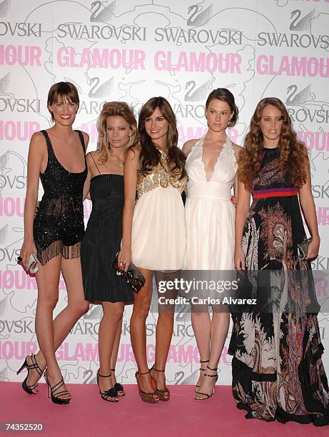 Models Laura Sanchez, Carla Goyanes, Ariadne Artiles, Elettra Rosellini and Amalia Aresu attend 5th Glamour Magazine Beauty Awards 2007 on May 29,...