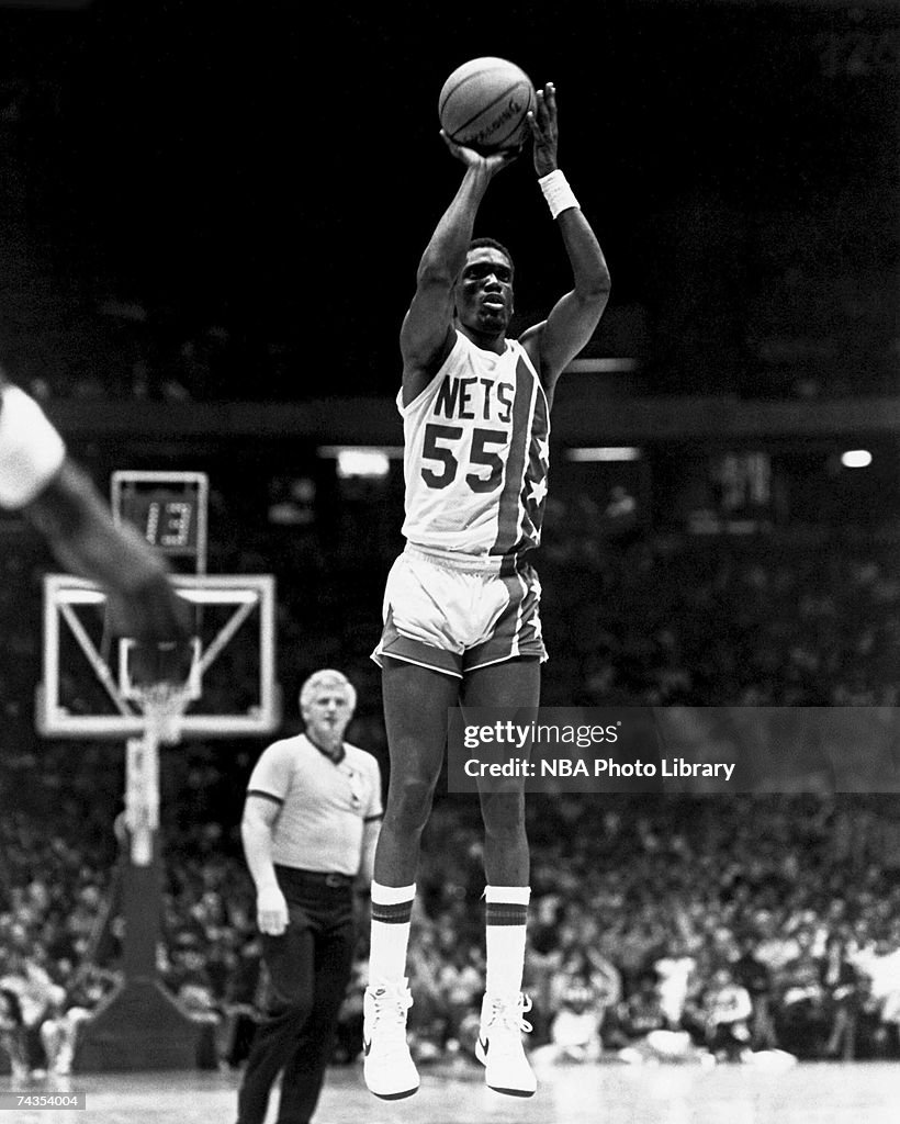 Albert King of the New Jersey Nets attempts a jump shot during a 1981