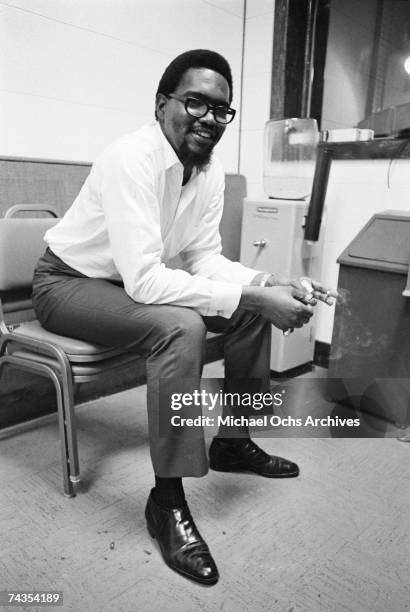 Stax Records Vice President, Al Bell, producing Carla Thomas recording session on July 18, 1968 in New York, New York.