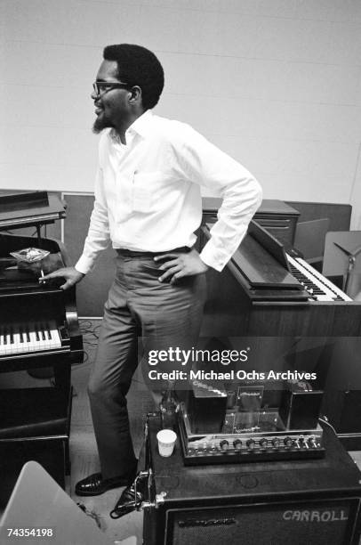 Stax Records Vice President, Al Bell, producing Carla Thomas recording session on July 18, 1968 in New York, New York.