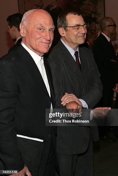 Sculptor Richard Serra and Robert Ryman attends the dinner for Richard Serra celebrating forty years at the Museum of Modern Art on May 29, 2007 in...