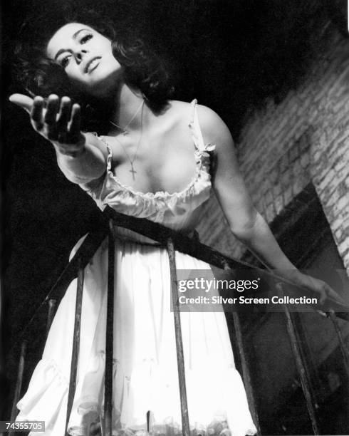 American actress Natalie Wood in a scene from the film version of the Bernstein/Sondheim musical 'West Side Story', directed by Jerome Robbins and...