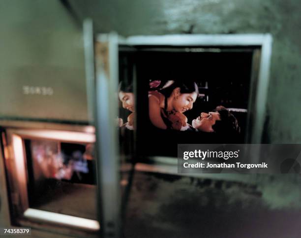 Projectionist's view of the film at Abirami Cinema January 1997 in Chennai, India.