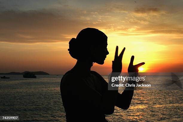 Flamenco dancer performs outside Cafe Del Mar in San Antonio on May 30, 2007 in Ibiza, Spain. Ibiza remains one of the world's top holiday...