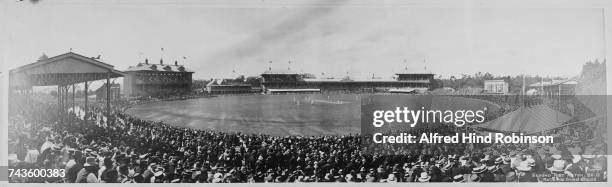 View of Melbourne Cricket Ground during the 2nd Test between Australia and England, Yarra Park, Melbourne, Victoria, Australia, 30th December 1911 -...