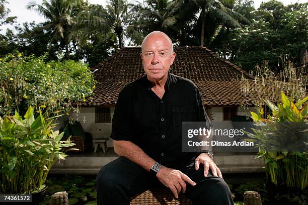 Australian businessman Warwick Purser, owner of the craft company 'Out of Asia' poses for a portrait in his home in Tembi village on May 31, 2007...