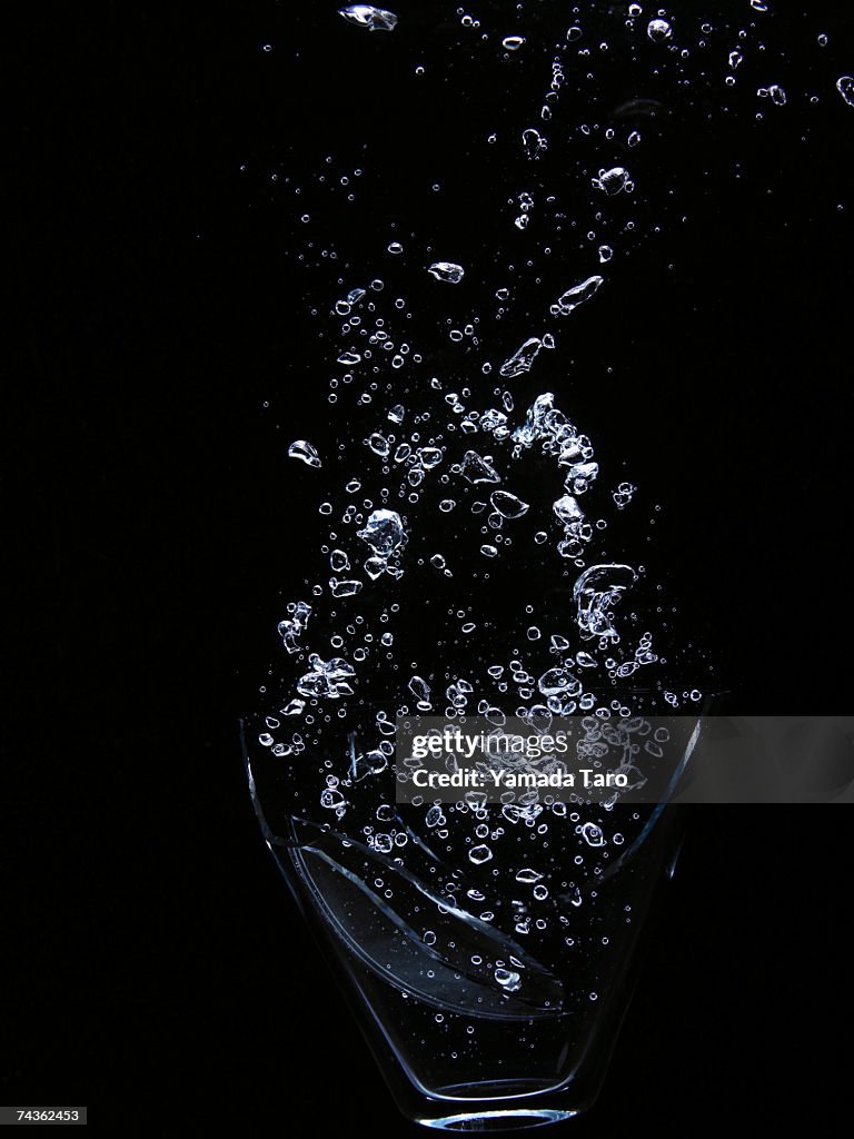 Water bubbles on black background