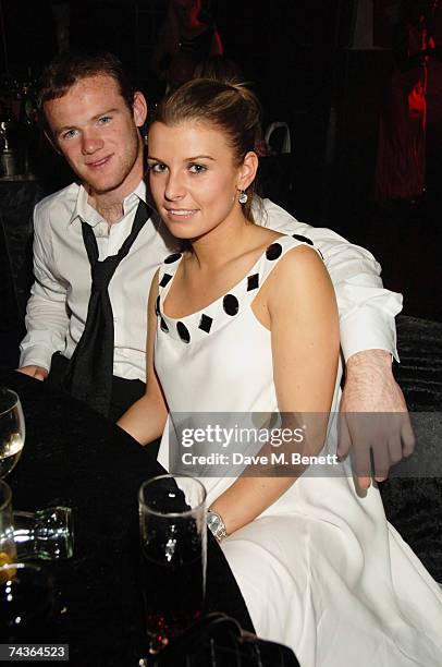 Football player Wayne Rooney and fiancee Coleen McLoughlin attend the Max Beesley And Ryan Giggs Golf Classic And Dinner at the Belfry Golf Club May...