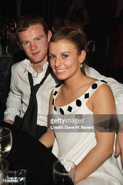 Football player Wayne Rooney and fiancee Coleen McLoughlin attend the Max Beesley And Ryan Giggs Golf Classic And Dinner at the Belfry Golf Club May...