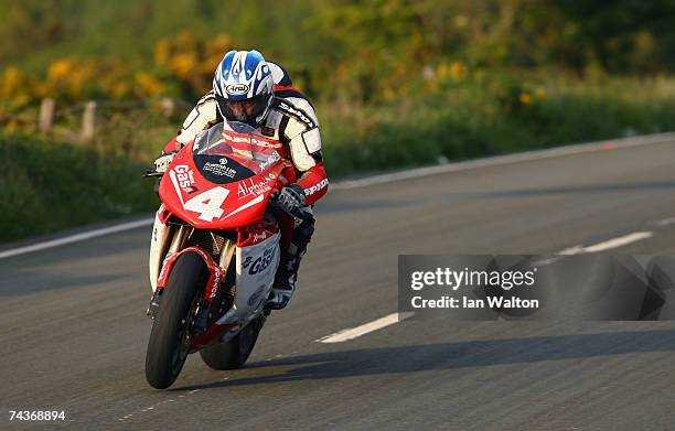 Martin Finnegan of Ireland rides during practice for the 2007 Isle of Man Tourist Trophy races on May 31, 2007 in Ramsey, Isle of Man, United Kingdom.