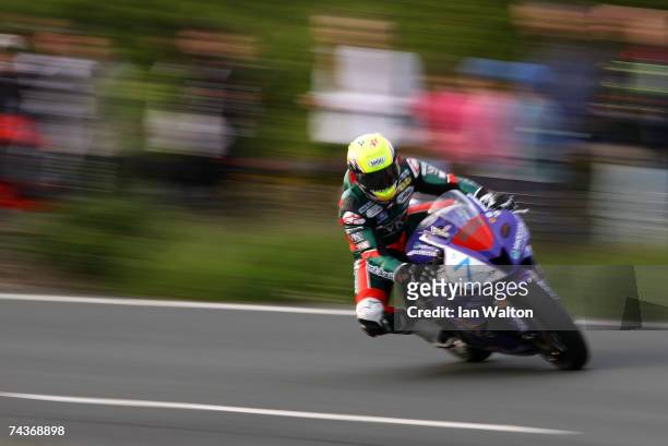 Ian Lougher of Wales rides during practice for the 2007 Isle of Man Tourist Trophy races on May 31, 2007 in Ramsey, Isle of Man, United Kingdom.