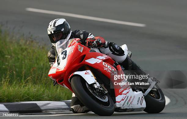 Michael Dunlop rides during practice for the 2007 Isle of Man Tourist Trophy races on May 31, 2007 in Ramsey, Isle of Man, United Kingdom.