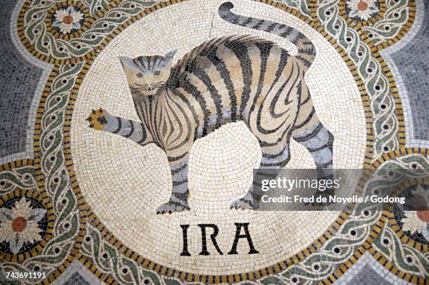 notre dame de fourviere basilica. mosaic. anger capital sin. ira.  &#10; france. - symbolism stock photos et images de collection