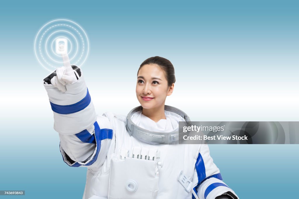 Female astronaut hologram