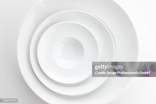 a stack of plates seen from above - stack of plates stock pictures, royalty-free photos & images