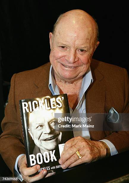 Comedian Don Rickles poses before signing copies of his new book ''Rickle's Book'' at Book Soup on May 31, 2007 in West Hollywood, California.