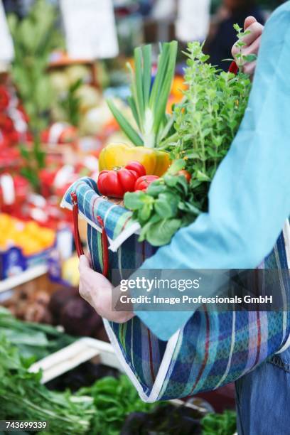 a large vegetable and herb purchase - origan stock-fotos und bilder