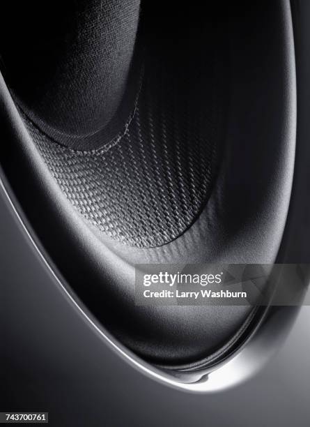 full frame shot of stereo speaker - equipo de alta fidelidad fotografías e imágenes de stock