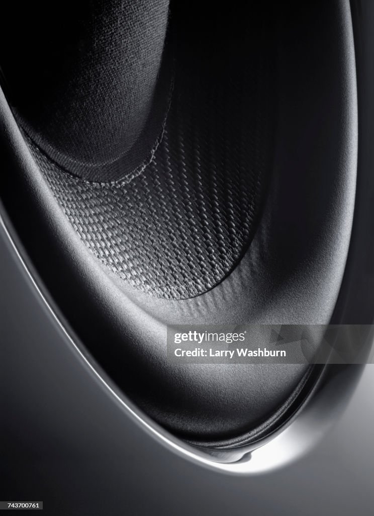 Full frame shot of stereo speaker
