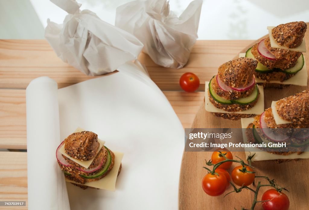 Sandwich stacks for children to take to school