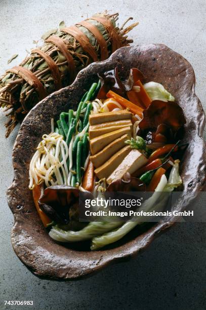 chop-suey vegetables and tofu - chop suey stock-fotos und bilder
